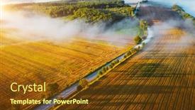  Presentation with earth land - Colorful slide set enhanced with breathtaking-view-from-a-drone backdrop and a tawny brown colored foreground