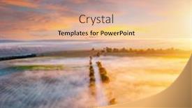  Presentation with earth land - PPT theme having breathtaking-view-from-a-drone background and a coral colored foreground