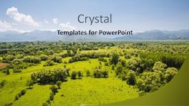  Presentation with green lake - Slide deck having breathtaking-view-from-above background and a light blue colored foreground