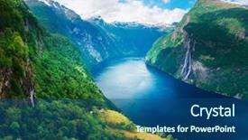  Presentation with waterfalls - Audience pleasing presentation consisting of breathtaking view of sunnylvsfjorden fjord backdrop and a ocean colored foreground