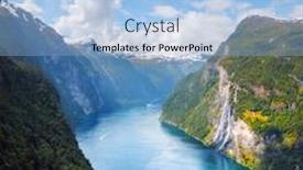  Presentation with waterfalls - Presentation theme having breathtaking-view-of-sunnylvsfjorden-fjord background and a light blue colored foreground