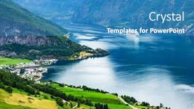  Presentation with cruise ship - Slides featuring breathtaking-view-of-sunnylvsfjorden-fjord background and a teal colored foreground