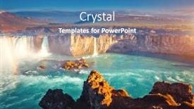  Presentation with waterfall - Slides with breathtaking-view-of-the-grand background and a teal colored foreground