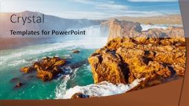  Presentation with waterfall - PPT theme consisting of breathtaking-view-of-the-grand background and a light blue colored foreground