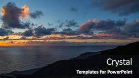  Presentation with sunset - Slides consisting of breathtaking-view-of-the-sea background and a wine colored foreground