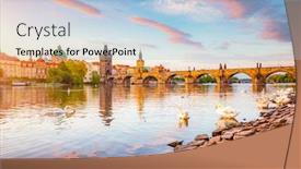  Presentation with republic day - Cool new theme with breathtaking-view-on-charles-bridge backdrop and a light blue colored foreground