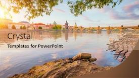  Presentation with republic day - Amazing slide deck having breathtaking-view-on-charles-bridge backdrop and a coral colored foreground