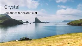  Presentation with atlantic - Amazing slide set having breathtaking-view-on-drangarnir backdrop and a light blue colored foreground