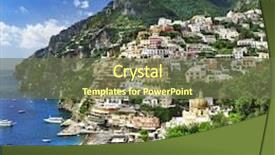  Presentation with coast - Amazing PPT theme having breathtaking views of amalfi coast backdrop and a tawny brown colored foreground