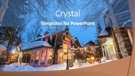  Presentation with winter - PPT layouts having breckenridge-colorado-usa-downtown-streets background and a teal colored foreground