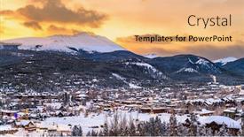  Presentation with colorado - PPT theme enhanced with breckenridge-colorado-usa-town-skyline background and a coral colored foreground