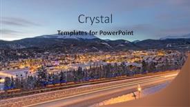  Presentation with colorado - Slide deck having breckenridge-colorado-usa-town-skyline background and a light blue colored foreground