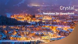 Presentation with colorado - Audience pleasing PPT theme consisting of breckenridge-colorado-usa-town-skyline backdrop and a ocean colored foreground