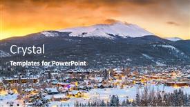  Presentation with columbus ohio usa skyline - Amazing slide deck having breckenridge-colorado-usa-town-skyline backdrop and a ocean colored foreground