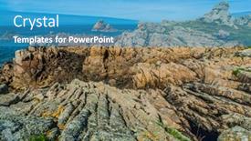  Presentation with island - Presentation theme having brehat-island-in-brittany-cotes background and a teal colored foreground