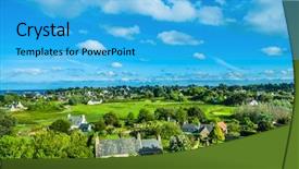  Presentation with island - Cool new presentation theme with brehat-island-in-brittany-cotes backdrop and a cyan colored foreground