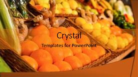  Presentation with fresh fruits vegetables heart - Amazing PPT theme having bremen - fresh fruits and vegetables backdrop and a  colored foreground