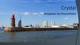  Presentation with historic documents - Audience pleasing slide set consisting of bremen - panoramic view of bremerhaven backdrop and a light blue colored foreground