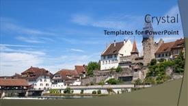  Presentation with old - Slides enhanced with bremgarten-old-town-near-zurich background and a teal colored foreground