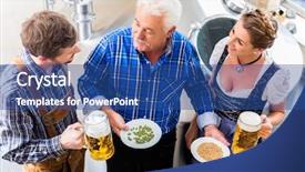  Presentation with tour guide - Amazing theme having brewer and couple in beer backdrop and a ocean colored foreground