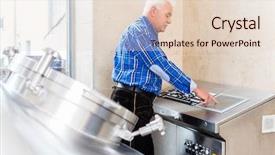  Presentation with beer - Presentation design consisting of brewer in brewhouse of beer background and a  colored foreground