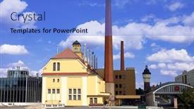  Presentation with brewery - Theme enhanced with budweiser - brewery buildings background and a light blue colored foreground