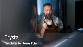  Presentation with craft beer - Presentation having brewery-factory-owner-examining-quality background and a dark gray colored foreground