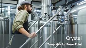 Presentation with brewery - Presentation having brewery-owner-in-flat-cap background and a gray colored foreground