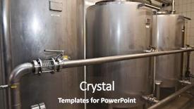  Presentation with cold storage - PPT theme featuring brewery storage tanks background and a tawny brown colored foreground