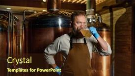  Presentation with craft beer - PPT layouts consisting of brewery-technologist-tasting-fresh-craft background and a  colored foreground