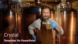  Presentation with craft beer - Slide set enhanced with brewery-technologist-tasting-fresh-craft background and a  colored foreground