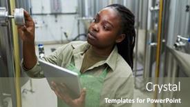  Presentation with brewery - PPT theme enhanced with brewery-worker-checking-pressure background and a gray colored foreground