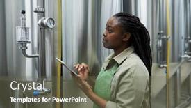  Presentation with brewery - Slide deck consisting of brewery-worker-checking-pressure background and a tawny brown colored foreground