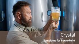  Presentation with looking glass - Theme enhanced with brewery-worker-looking-at-freshly background and a violet colored foreground