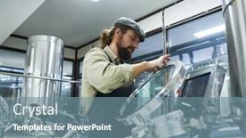  Presentation with brewery - Slide deck consisting of brewery-worker-opening-tank background and a seafoam green colored foreground