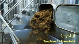  Presentation with brewery - Theme consisting of brewery-worker-removing-spent-grain background and a tawny brown colored foreground