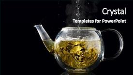  Presentation with tea - Colorful PPT layouts enhanced with brewing tea backdrop and a black colored foreground