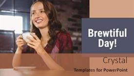  Presentation with happy image - PPT layouts featuring brewtiful-day-text-with-happy background and a coral colored foreground