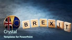  Presentation with brexit - Slides with brexit concept - national flag gold background and a  colored foreground