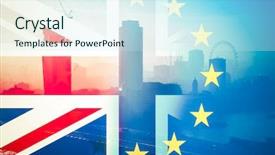  Presentation with union jack flag - Amazing PPT layouts having brexit concept - union jack flag backdrop and a cool aqua colored foreground