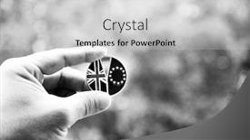  Presentation with brexit - Presentation design consisting of brexit-concept-national-flag-gold background and a light gray colored foreground