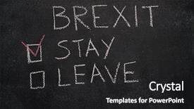  Presentation with leave - Cool new PPT theme with brexit stay or leave written backdrop and a  colored foreground