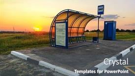  Presentation with bus stop - Beautiful PPT theme featuring briansk-region-russia-july-20 backdrop and a  colored foreground
