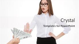  Presentation with bribe - Slides consisting of bribe isolated on white corruption background and a white colored foreground