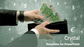  Presentation with euro - Audience pleasing slide deck consisting of bribery - businessman's hand takes out euro backdrop and a gray colored foreground