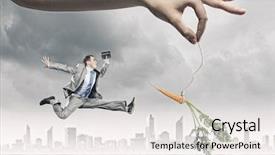  Presentation with image of car racing - PPT theme with bribery - funny image of businessman chased background and a white colored foreground