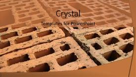  Presentation with brick - Amazing PPT theme having brick blocks full frame macro backdrop and a coral colored foreground