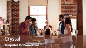  Presentation with coffee - Cool new PPT layouts with brick free - five friends having coffee backdrop and a tawny brown colored foreground