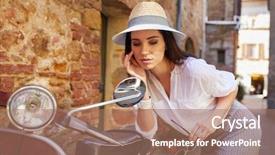  Presentation with italy - Amazing slide deck having brick free - hipster girl in italy uses backdrop and a coral colored foreground