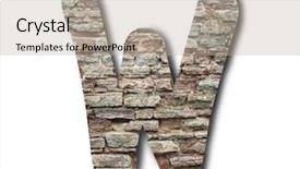  Presentation with white brick - PPT layouts with brick letters of english alphabet background and a  colored foreground